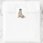 Siegel als Polizeibeamter Quadratischer Aufkleber (Tasche)