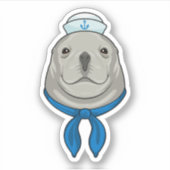 Siegel als Seemann mit Sailor-Hut Aufkleber (Vorderseite)