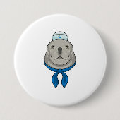 Siegel als Seemann mit Sailor-Hut Button (Vorderseite)