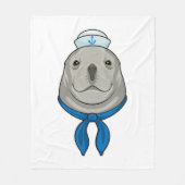 Siegel als Seemann mit Sailor-Hut Fleecedecke (Vorderseite)