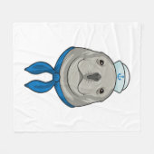 Siegel als Seemann mit Sailor-Hut Fleecedecke (Vorderseite (Horizontal))