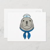 Siegel als Seemann mit Sailor-Hut Postkarte (Vorne/Hinten)