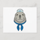 Siegel als Seemann mit Sailor-Hut Postkarte (Vorderseite)