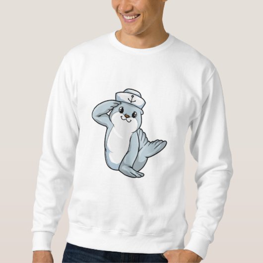 Siegel als Seemann mit Sailor-Hut Sweatshirt (Vorderseite)