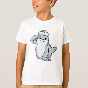 Siegel als Seemann mit Sailor-Hut T-Shirt