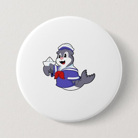 Siegel als Seemann mit Schiff Button (Vorderseite)