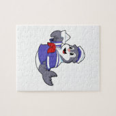Siegel als Seemann mit Schiff Puzzle (Horizontal)