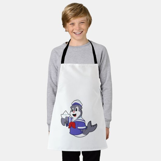 Siegel als Seemann mit Schiff Schürze (Getragen)