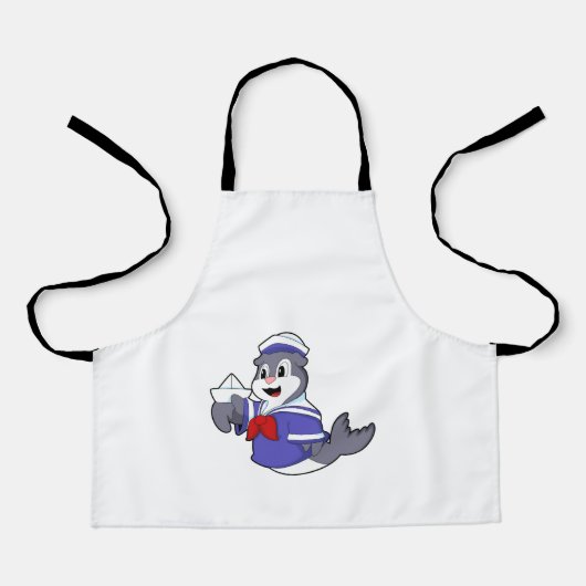 Siegel als Seemann mit Schiff Schürze (Vorderseite)