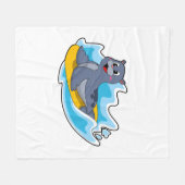 Siegel als Surfer mit Surfbrett Fleecedecke (Vorderseite (Horizontal))