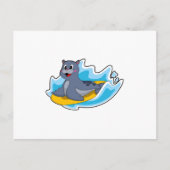 Siegel als Surfer mit Surfbrett Postkarte (Vorderseite)