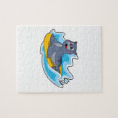 Siegel als Surfer mit Surfbrett Puzzle (Horizontal)