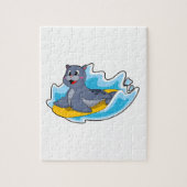 Siegel als Surfer mit Surfbrett Puzzle (Vertikal)