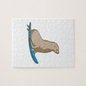 Siegel als Surfer mit Surfbrett Puzzle (Horizontal)