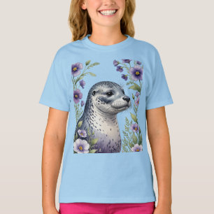 Siegel am Küstenmeer, umgeben von Viola T-Shirt