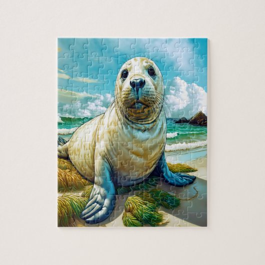 Siegel am Strand Puzzle (Vertikal)