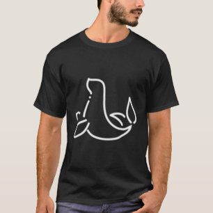 Siegel Animal Abzeichen Patch Line Art Icon Kontur T-Shirt