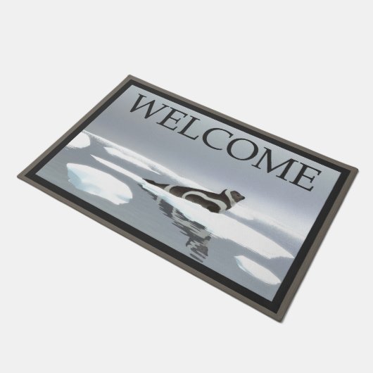 Siegel auf Eis - Willkommen Fußmatte (Schrägansicht)