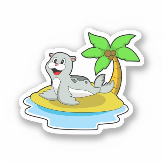 Siegel auf Island Aufkleber (Vorderseite)