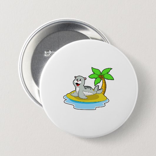 Siegel auf Island Button (Vorne & Hinten)