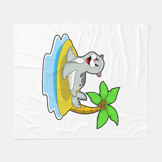 Siegel auf Island Fleecedecke (Vorderseite (Horizontal))