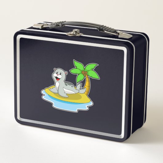 Siegel auf Island Metall Brotdose (Vorderseite)