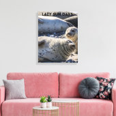 Siegel auf Sand und Kies Leinwand drucken (Insitu (Wohnzimmer))