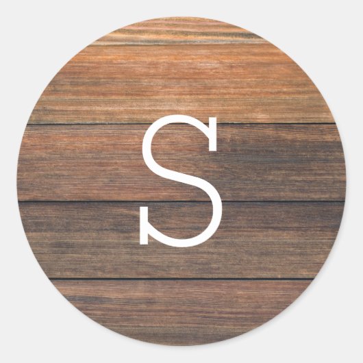 Siegel-Aufkleber für das Hochzeitstich aus Holz Runder Aufkleber (Vorderseite)