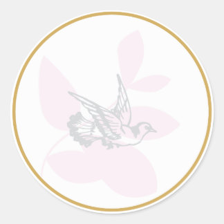Siegel/Aufkleber für die Taufe der rosa Taube und Runder Aufkleber