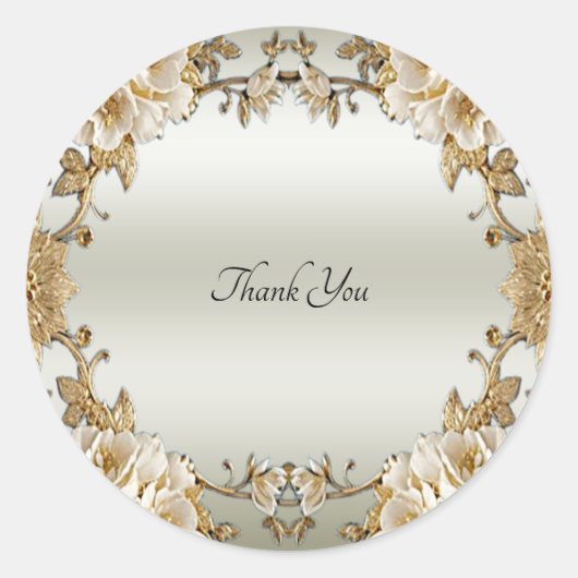 Siegel-Aufkleber für Verzierte Blume Runder Aufkleber (Vorderseite)