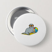 Siegel bei Sonnenbaden mit Wasserpolo Button (Vorne & Hinten)