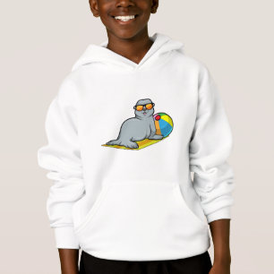 Siegel bei Sonnenbaden mit Wasserpolo Hoodie