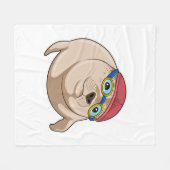 Siegel beim Baden mit Schwimmbrille Fleecedecke (Vorderseite (Horizontal))