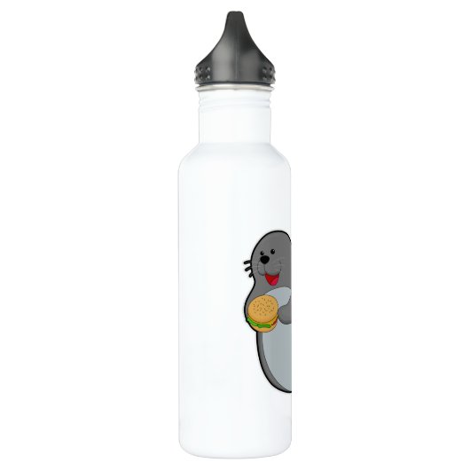 Siegel beim Essen mit Burger Edelstahlflasche (Links)