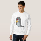 Siegel beim Essen mit Burger Sweatshirt (Vorne ganz)