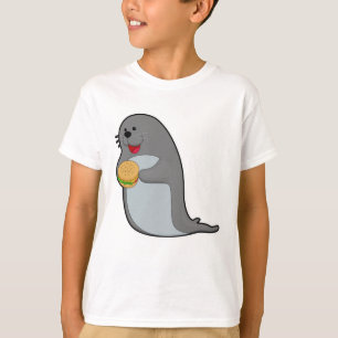 Siegel beim Essen mit Burger T-Shirt