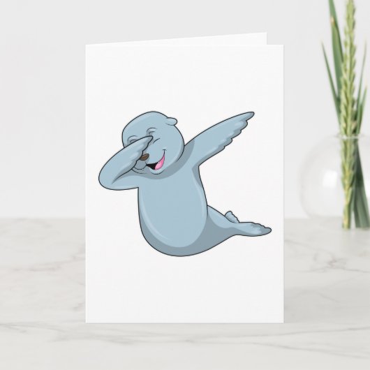 Siegel beim Hip Hop Dance Dab Karte (Vorderseite)