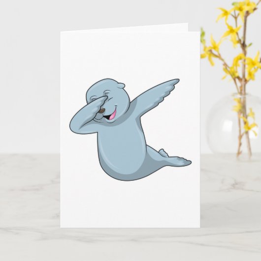 Siegel beim Hip Hop Dance Dab Karte (Gelbe Blume)