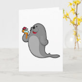 Siegel beim Trinken mit Saft Karte (Gelbe Blume)