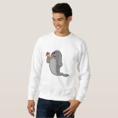 Siegel beim Trinken mit Saft Sweatshirt (Vorne ganz)