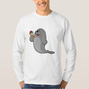 Siegel beim Trinken mit Saft T-Shirt