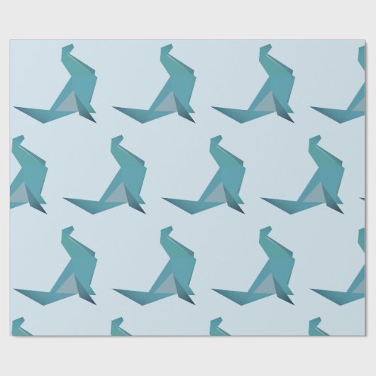 Siegel Blue Gift Wrapping Paper Geschenkpapier (Flach)