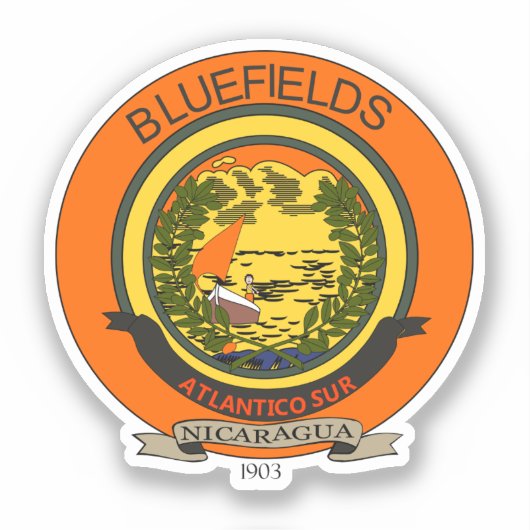 Siegel Bluefields, Nicaragua Aufkleber (Vorderseite)