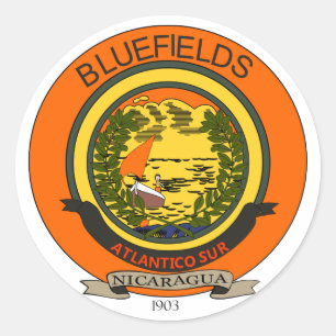 Siegel Bluefields, Nicaragua Runder Aufkleber
