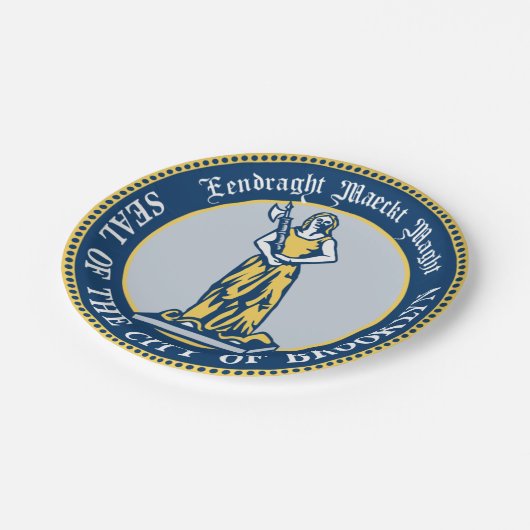 Siegel Brooklyn (Stadtbezirk New York) Pappteller (Schrägansicht)