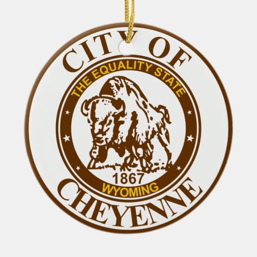 Siegel Cheyenne, Keramik Wyoming Ornament (Vorne)