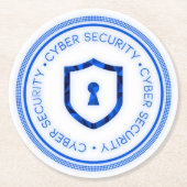 SIEGEL "CYBER SECURITY ABZEICHEN" RUNDER PAPPUNTERSETZER (Vorderseite)