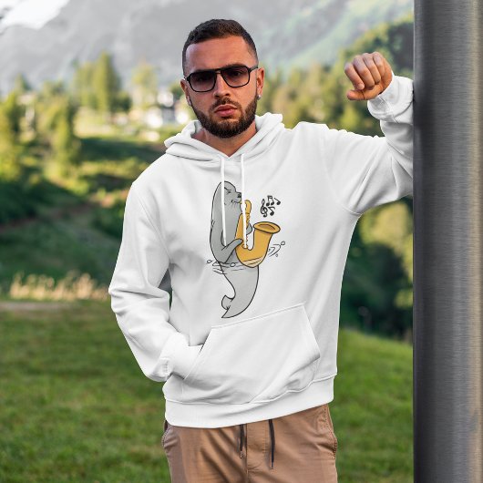 Siegel, das Saxophon spielt Hoodie