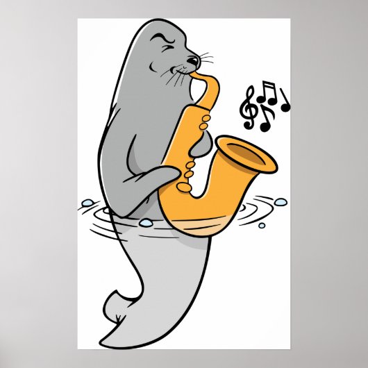 Siegel, das Saxophon spielt Poster (Vorne)