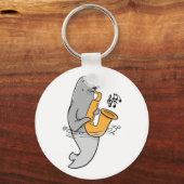 Siegel, das Saxophon spielt Schlüsselanhänger (Vorderseite)